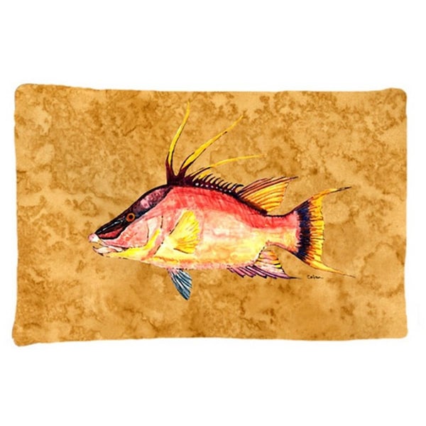 Jensendistributionservices Hog Snapper On Gold Fabric Standard Pillowcase MI2556291 - main